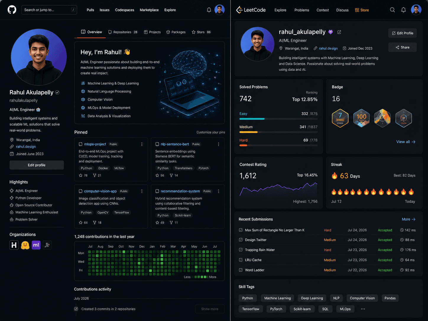 Profile Setup (GitHub/LeetCode)